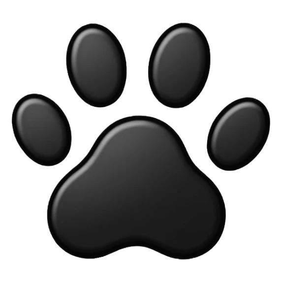 Black outline dog paw print sticker