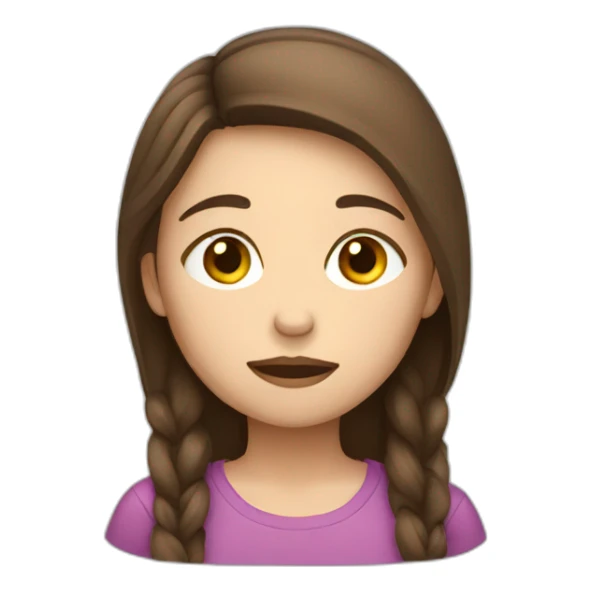 Girl with Brown Hair very tired sticker