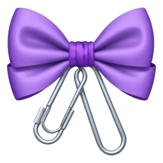 one silver paper clip with a purple bow in the middle sticker
