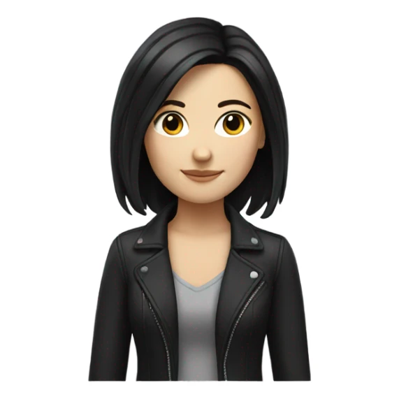 White girl with shoulder length black hair sticker