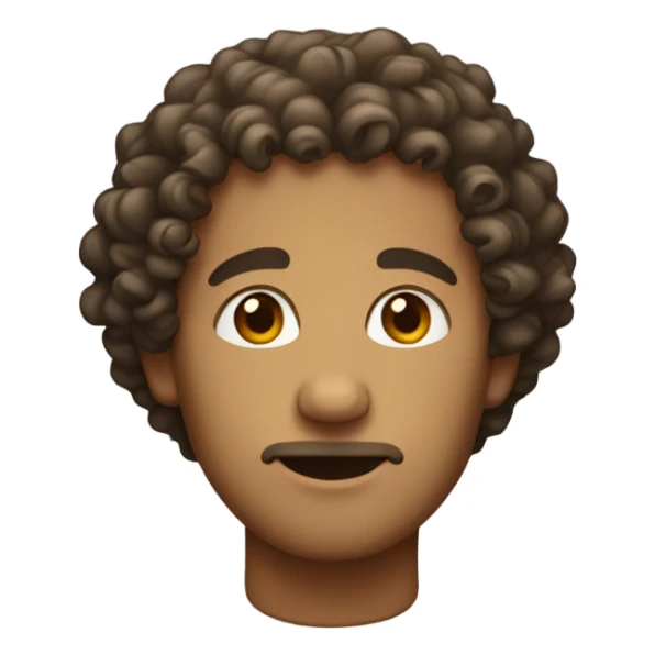 man with curly hair and small clavicle sticker