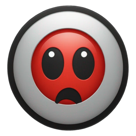 a black and red rectangle with a medium sized yellow circle in the middle sticker