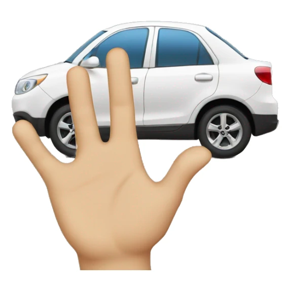 a hand in the shape of a car waving sticker