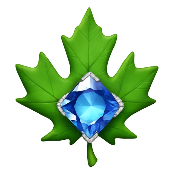Green Maple Leaf Add Diamond saphire  gems, trophy sticker