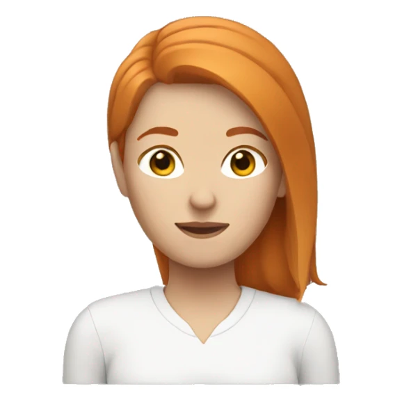 White woman with. Ginger hair.  sticker