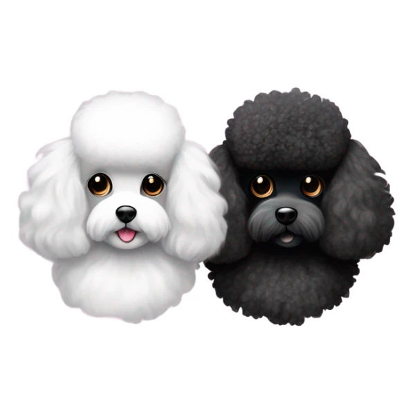 Black poodle and white Maltese with Valentines  sticker