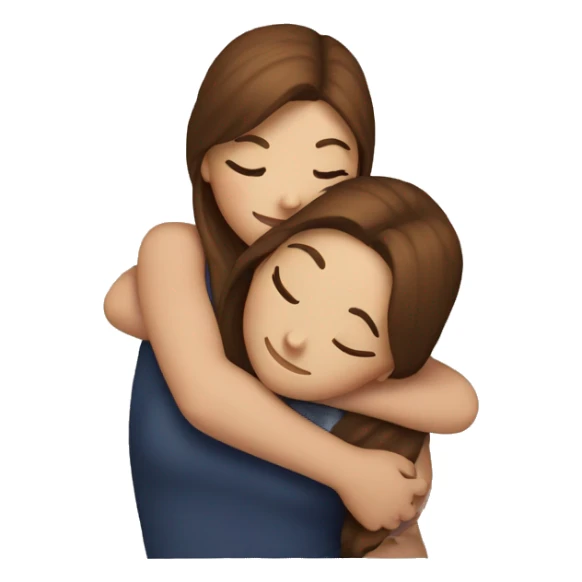 Two white girls with brown hair hugging each other sticker