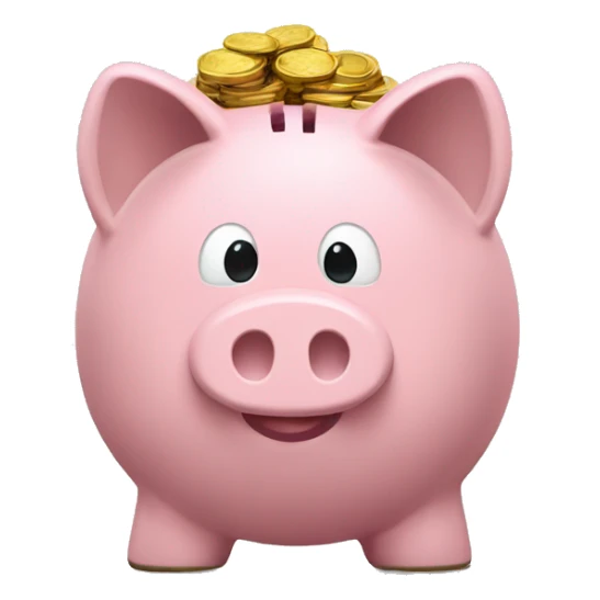 piggy bank with lots of coins sticker