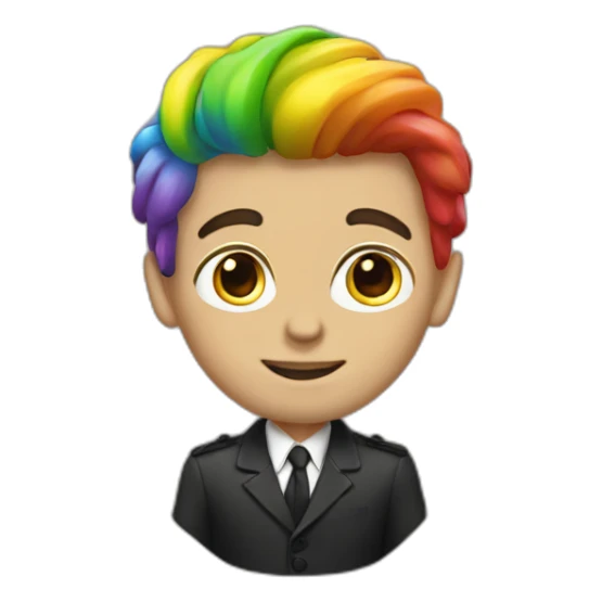 Posh-boy-with-raibow-hair sticker
