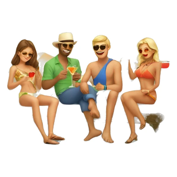 Russian people Relax with palm trees and cocktails on Turkey  sticker