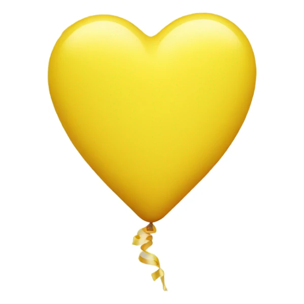 Yellow balloon in the shape of a heart sticker