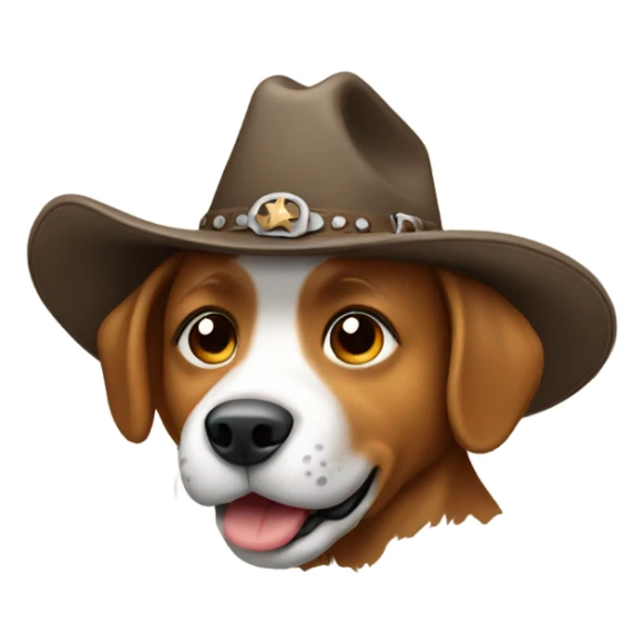 A dog wearing a cowboy hat sticker