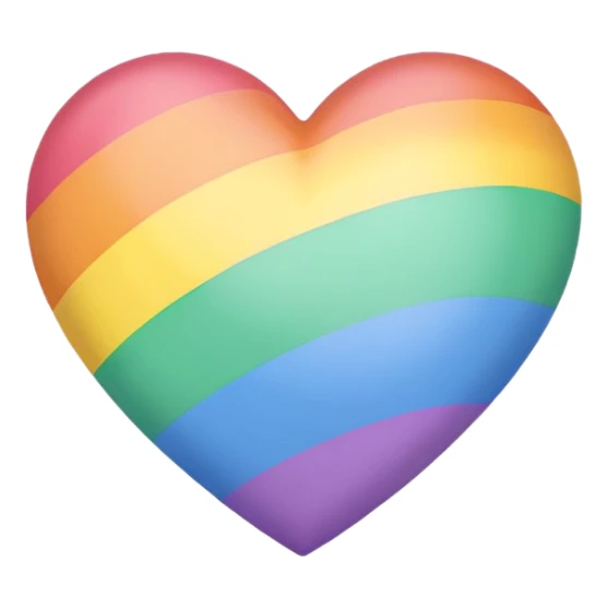 rainbow pride heart with a pastel color palette sticker