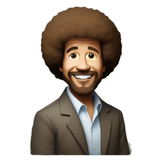 bob ross with his painting sticker
