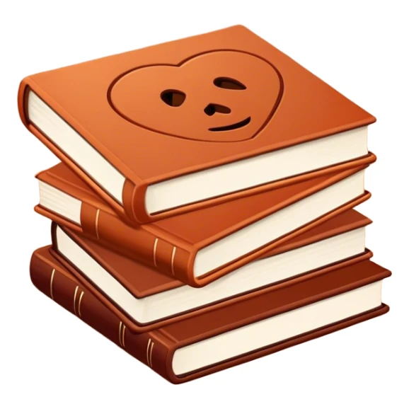 Psychology books in dark terracotta color  sticker