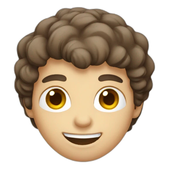 Happy scientist with brown hair and eyes sticker