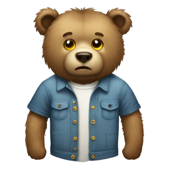 Bear wearing a shirt with a lot of buttons sticker