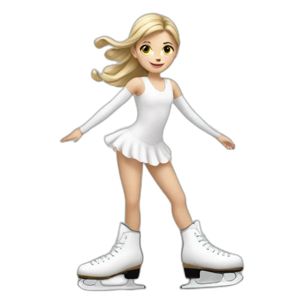 Girl in white figure skates sticker