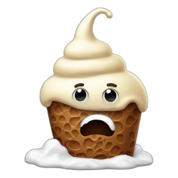 Poop with ice cream on his head sticker
