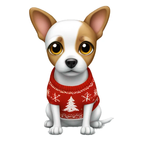 Small dog with Christmas jumper sticker