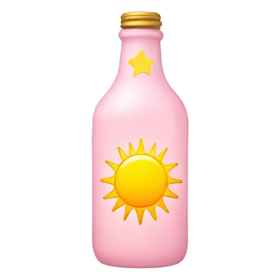Pale pink bottle with light yellow sun in center sticker