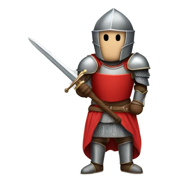 knight in red armor holding the sword with horse  sticker