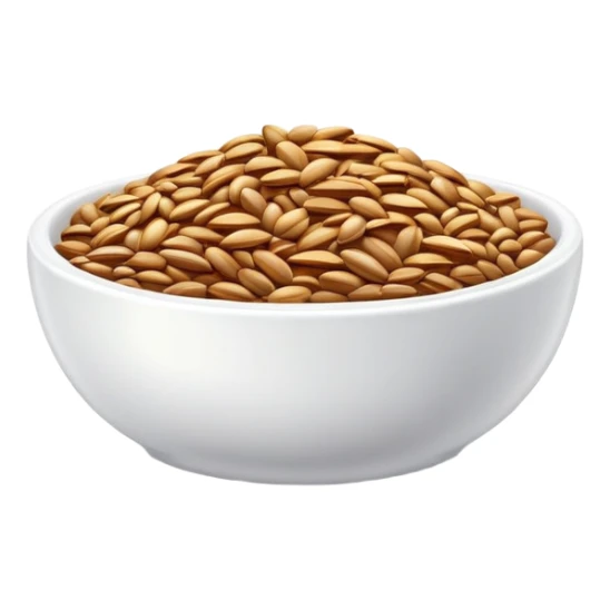 flaxseeds in a small bowl, golden brown seeds sticker
