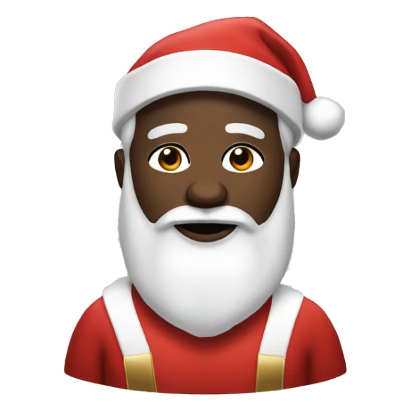Black Santa with white Santa outfit sticker