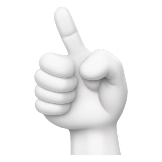 Thumbs up, no fingers showing sticker