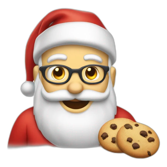 Pere noel entrain de bruler des cookies sticker