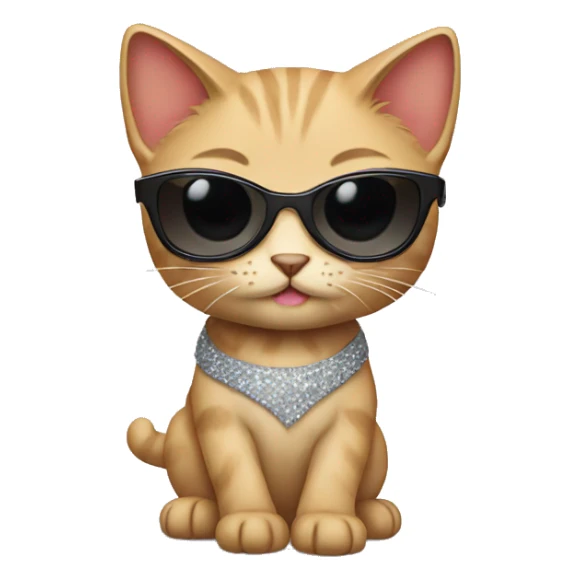 Kitten with sunglasses and skirt sticker