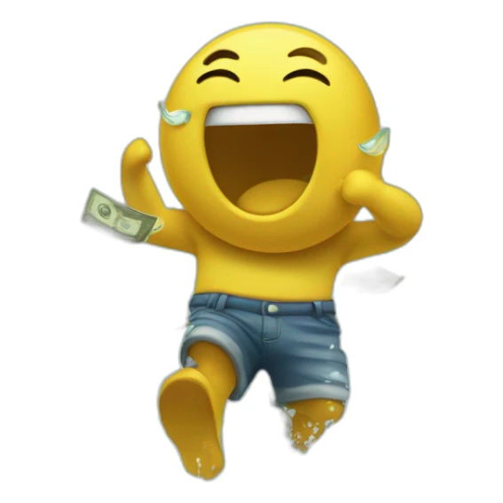 guuy splashing in money sticker