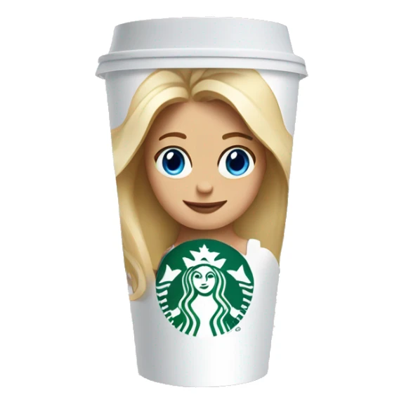 Starbucks cup drink with blonde girl blue eyes  sticker