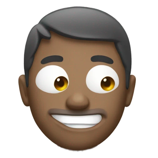 Normal emoji with a bit of white paint on its face sticker