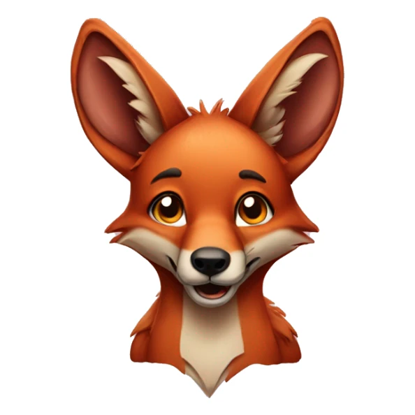 a maned wolf holding a heart sticker