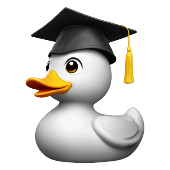 Rubber duck in a graduate hat sticker