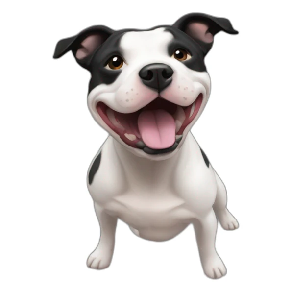 happy staffordshire bull terrier black sticker