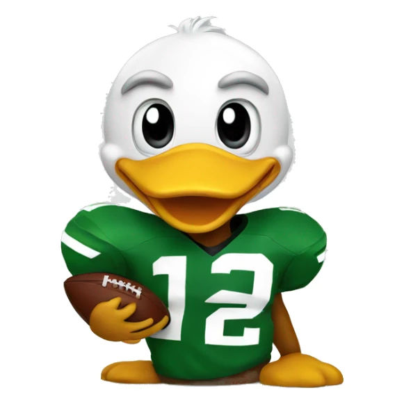 Duck football mascot sticker