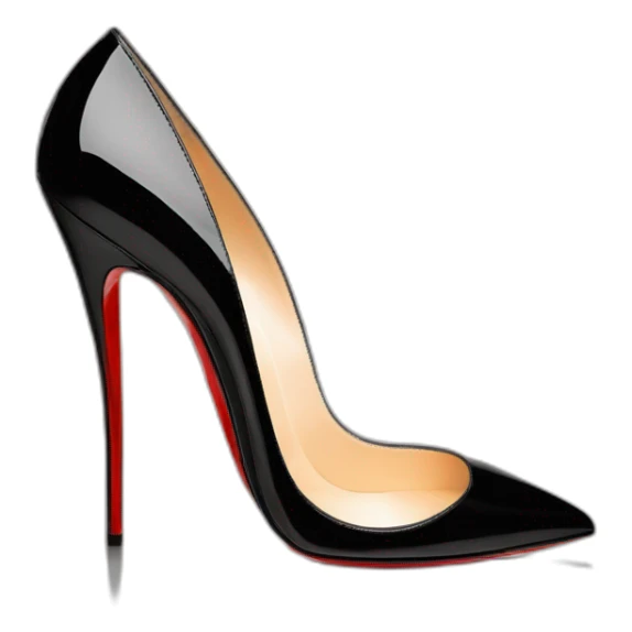 One WEDGE heel LOUBOUTIN black leather PATENT sticker