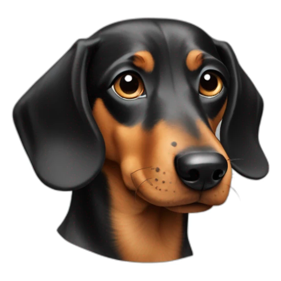 Dog head reality dachshund Looks to the left side 180 Degrees sticker