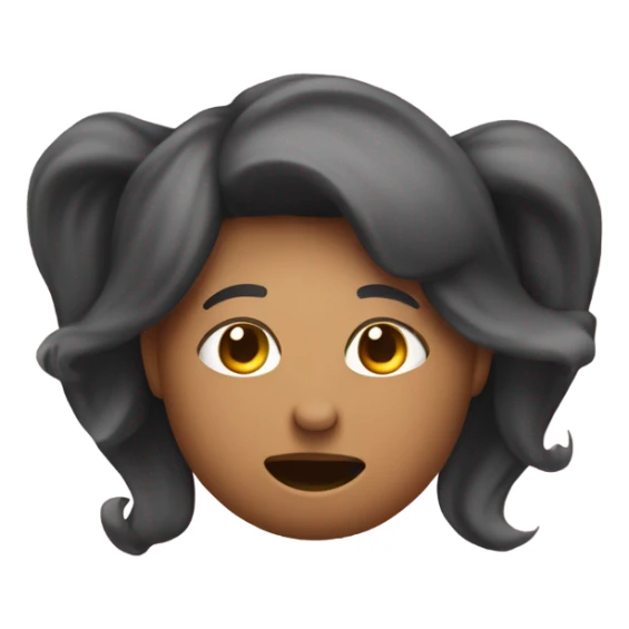 blushing face cupped in hands with kicked feet behind face sticker