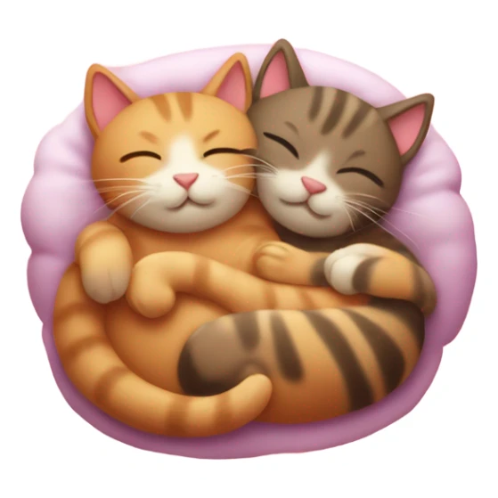 cats cuddling on valentine’s day sticker