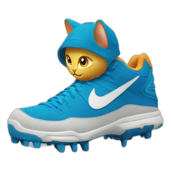 un chat avec une paire de nike au pied sticker