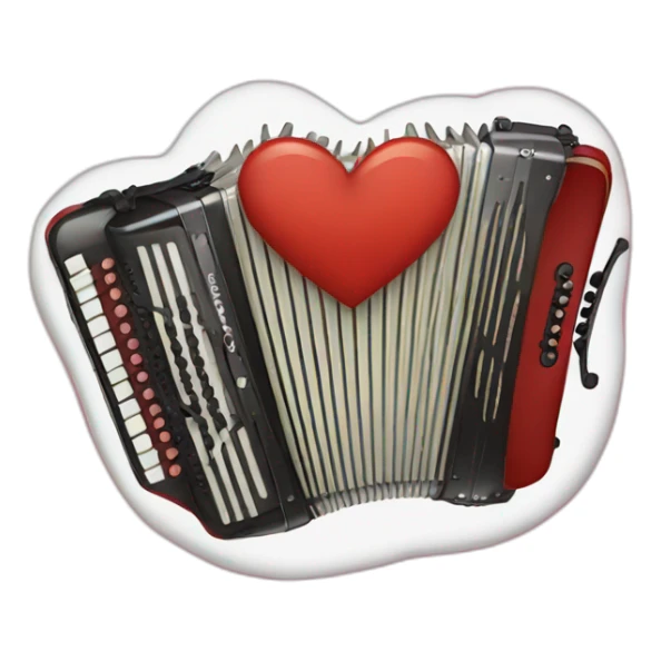 accordion heart and guitar sticker