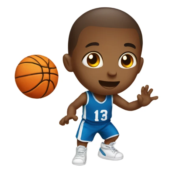 Playing basketball against baby sticker