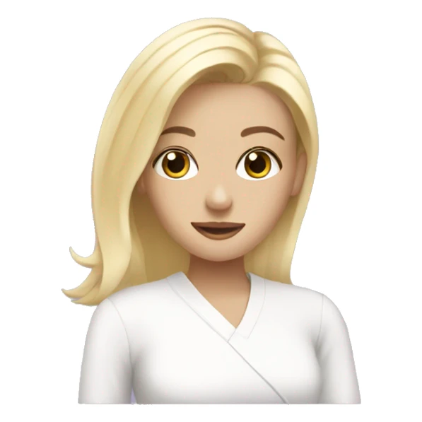 blonde girl doing skincare sticker