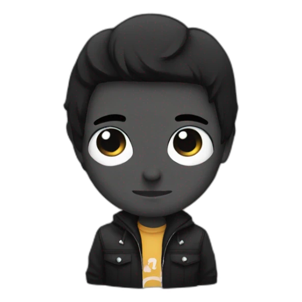 emo man with face piercings and black hair that covers his eyes sticker