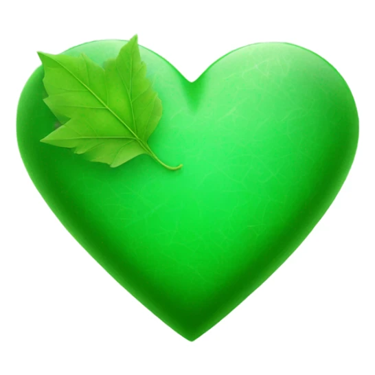 green heart with leaf texture and star on top   sticker