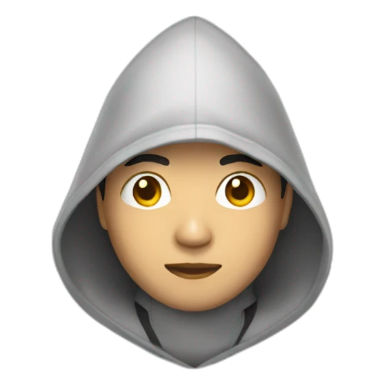 hooded asian man sticker