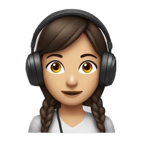brunette girl wearing a gaming headset sticker